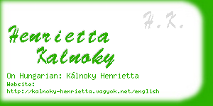 henrietta kalnoky business card
