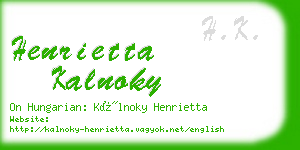 henrietta kalnoky business card